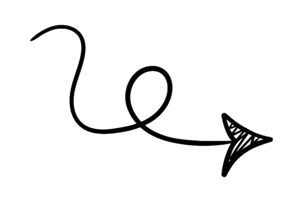 Zwarte kronkelende pijlpictogram naar rechts