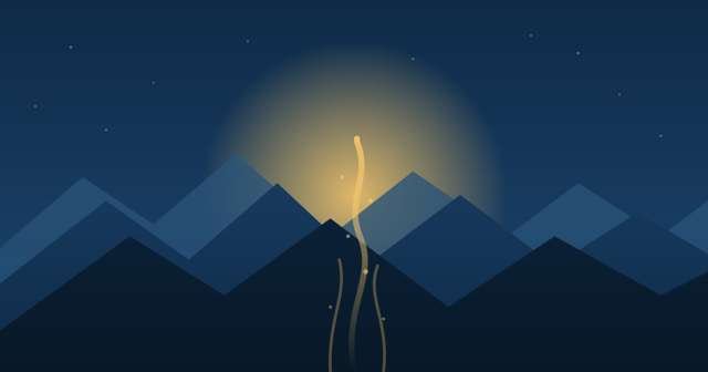 Illustratie van een bergketen met gloeiende mineraalader, symbool voor shilajit en energie